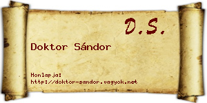 Doktor Sándor névjegykártya
