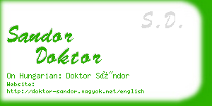 sandor doktor business card